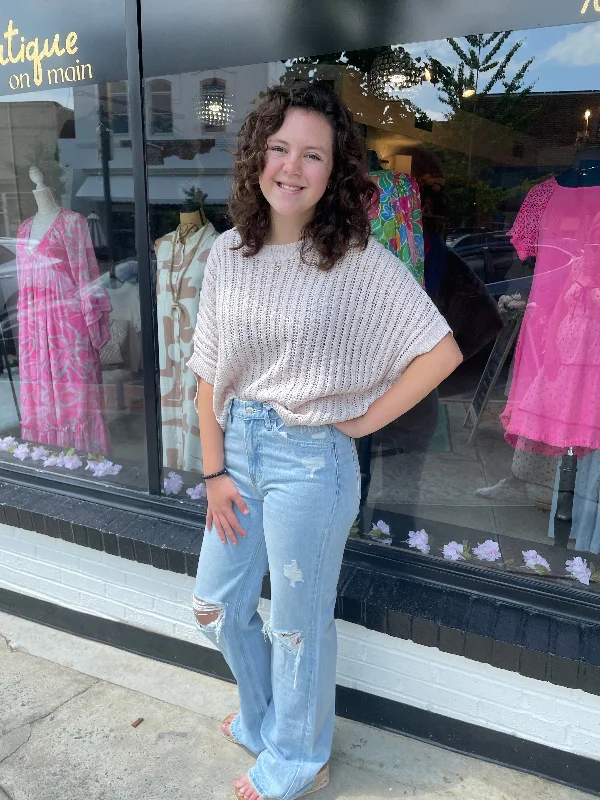 Beige Knit Top