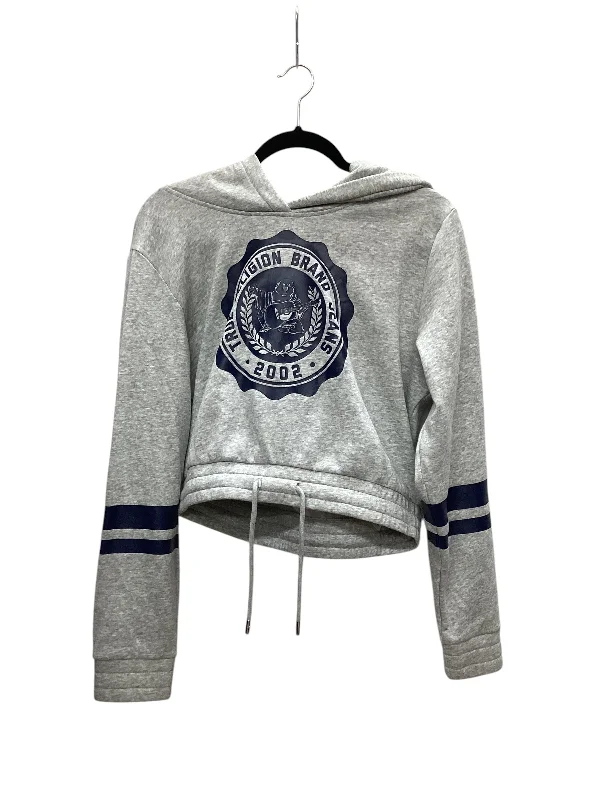 Sweatshirt Hoodie By True Religion In Grey, Size: L