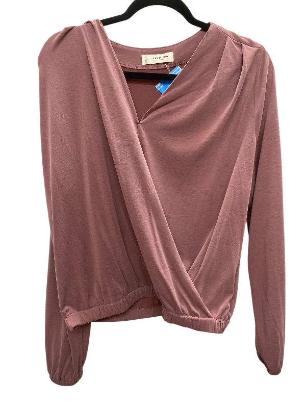 Top Long Sleeve By Lucky Brand In Pink, Size: L