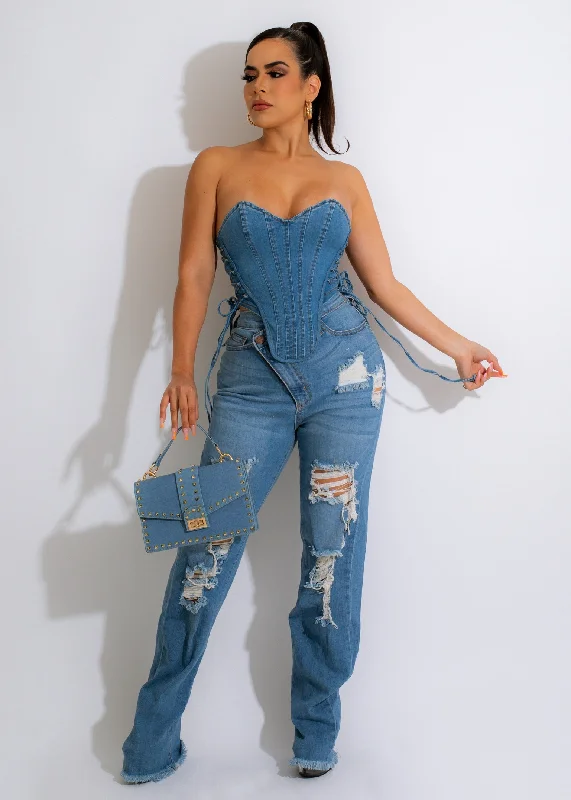 It Girl Denim Corset Top