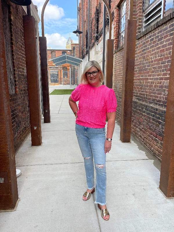 Hot Pink Textured Top