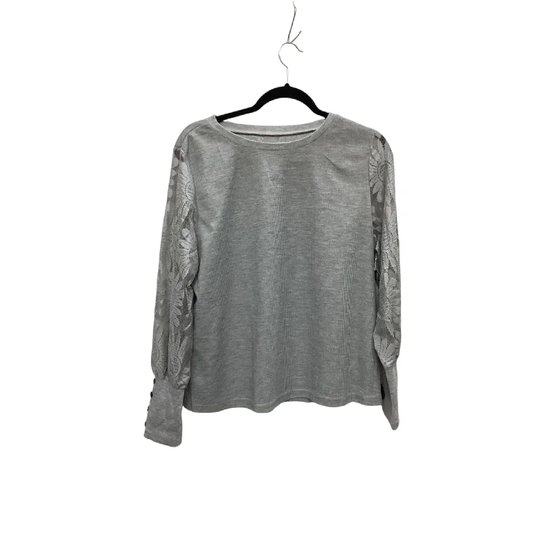 Top Long Sleeve By Shein In Grey, Size: Xl