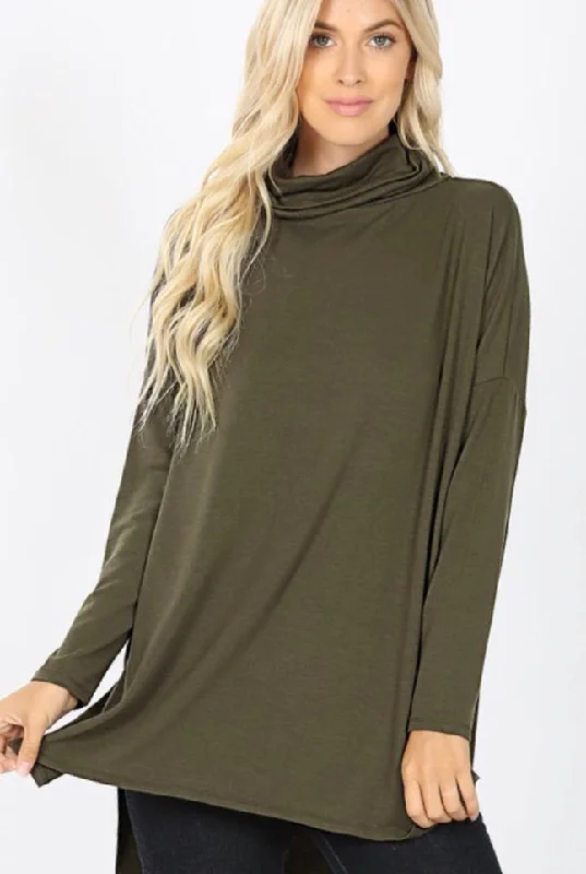 Olive Cowl Neck Top