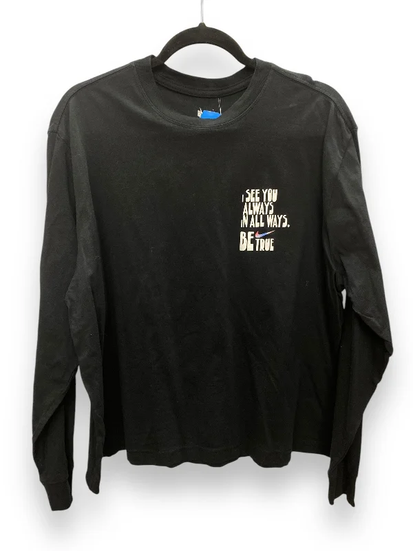 Top Long Sleeve By Nike Apparel In Black, Size: Xl