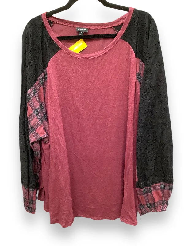 Top Long Sleeve By Torrid In Red, Size: 3x