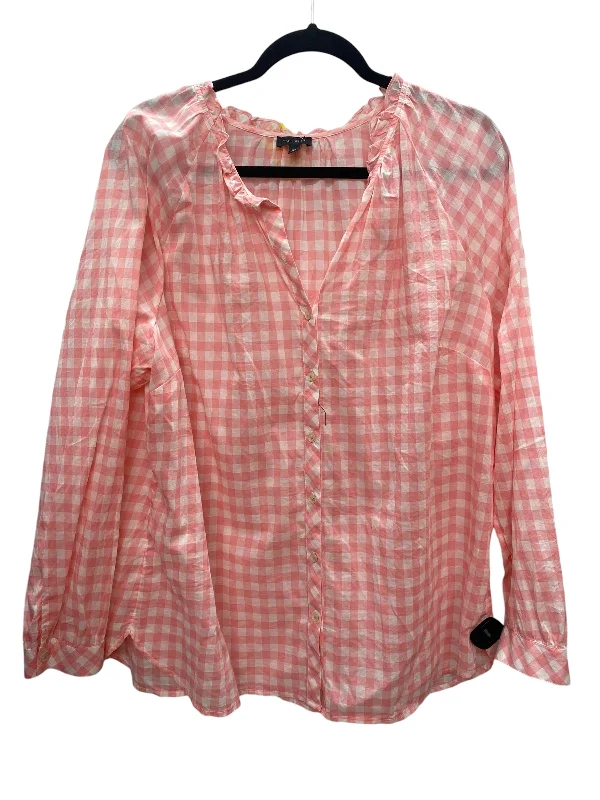 Top Long Sleeve By Talbots In Pink, Size: Xl