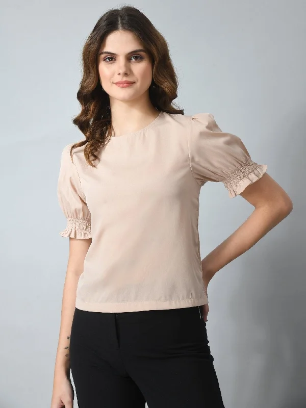 SMERA MART Women's Half Puff Sleeve Casual Top