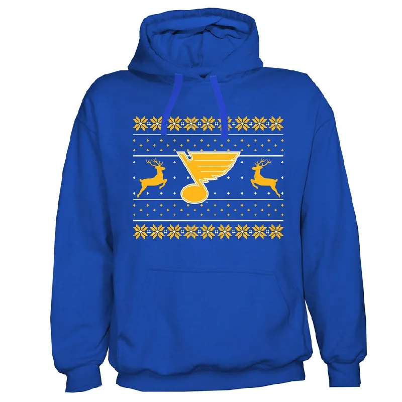 ST. LOUIS BLUES UGLY SWEATER HOODIE - BLUE