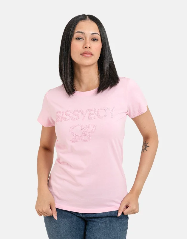 Sissy Boy Regular Fit Embroidered Pink Top