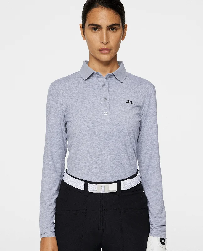 J.Lindeberg Flor Long Sleeve Thermo Polo Grey Melange